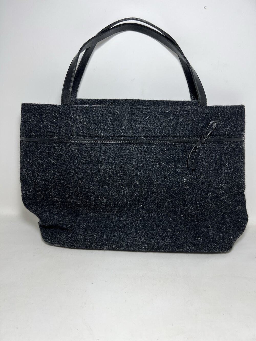 Kate Spade Wool Felt Tote Shoulder Bag Purple Floral Lining